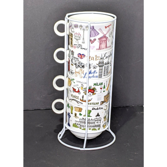 Grace Teaware Stackable Cups Porcelain France Italy Ireland England READ - Picture 2 of 8